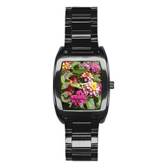 Summer Lantana W Bee Stainless Steel Barrel Watch