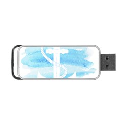 Anchor Watercolor Painting Blue Portable Usb Flash (one Side) by Sudhe