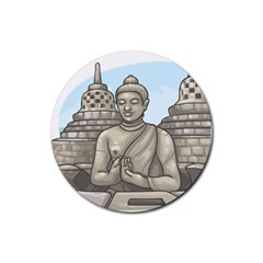 Borobudur Temple Rubber Round Coaster (4 Pack) 