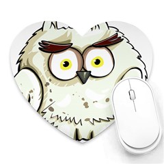 Owl Bird Eyes Cartoon Good Heart Mousepads by Sudhe