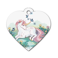 Illustration Vector Unique Unicorn Dog Tag Heart (one Side)