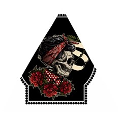 Skull Rose Fantasy Dark Flowers Wooden Puzzle Triangle