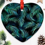 Palms Pattern Design Heart Ornament (Two Sides) Back