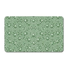 Baroque Green Pearls Ornate Bohemian Magnet (rectangular) by pepitasart