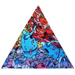 Graffiti Wall Mural Painting Arts Wooden Puzzle Triangle