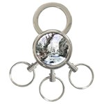 Tree Waterfall Landscape Nature 3-Ring Key Chain Front