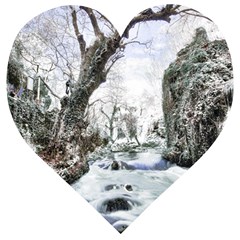 Tree Waterfall Landscape Nature Wooden Puzzle Heart