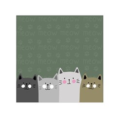 Cute Cats Small Satin Scarf (square) by Valentinaart