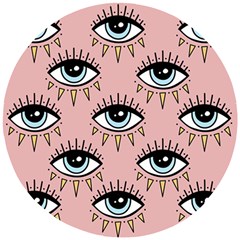 Eyes Pattern Wooden Puzzle Round by Valentinaart