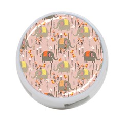 Cute Elephant Wild Flower Field Seamless Pattern 4-port Usb Hub (one Side) by Vaneshart