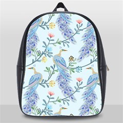 Beautiful Peacock Seamless Pattern School Bag (xl) by Vaneshart