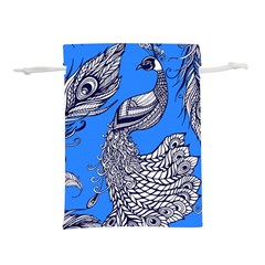 Peacock Bird Feathers Seamless Background Pattern Lightweight Drawstring Pouch (m)