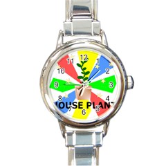 House Plant Round Italian Charm Watch by okhismakingart