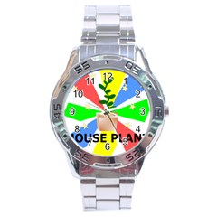 House Plant Stainless Steel Analogue Watch by okhismakingart