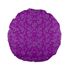 Roses And Roses A Soft  Purple Flower Bed Ornate Standard 15  Premium Round Cushions by pepitasart