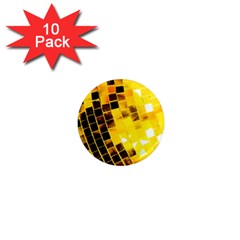 Golden Disco Ball 1  Mini Magnet (10 Pack)  by essentialimage