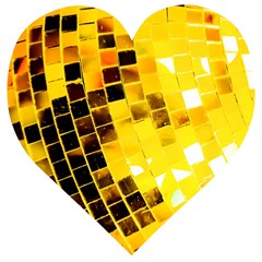 Golden Disco Ball Wooden Puzzle Heart by essentialimage