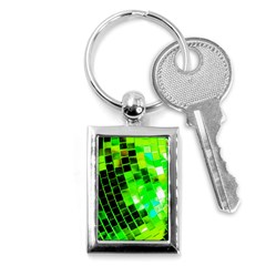 Green Disco Ball Key Chain (rectangle) by essentialimage