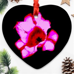 Pink And Red Tulip Heart Ornament (two Sides) by okhismakingart