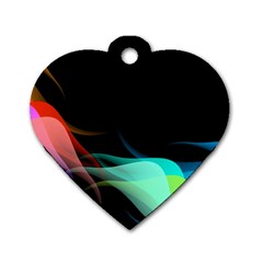 Flower 3d Colorm Design Background Dog Tag Heart (one Side)