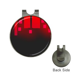 Light Neon City Buildings Sky Red Hat Clips With Golf Markers