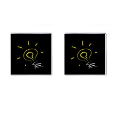 Bulb Light Idea Electricity Cufflinks (square)