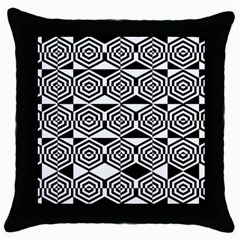 Hexagon Throw Pillow Case (black) by impacteesstreetweareight