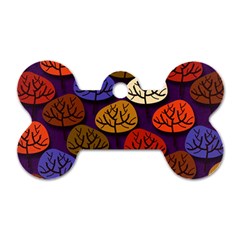 Tree Pattern Background Dog Tag Bone (two Sides) by Vaneshart