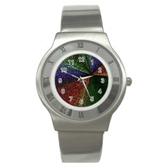 Abstract Colorful Pieces Mosaics Stainless Steel Watch by Vaneshart