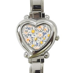 Flowers Pattern Lotus Lily Heart Italian Charm Watch