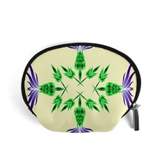 Thistle Flower Purple Thorny Flora Accessory Pouch (small) by Bajindul