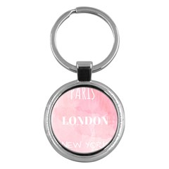 Paris, London, New York Key Chain (round)