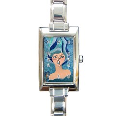 Blue Girl Rectangle Italian Charm Watch by CKArtCreations