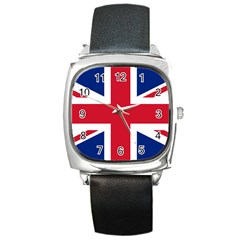 Uk Flag Square Metal Watch by FlagGallery