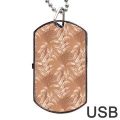 Scrapbook Leaves Decorative Dog Tag Usb Flash (one Side) by Simbadda