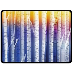 Birch Tree Background Scrapbooking Double Sided Fleece Blanket (large)  by Simbadda