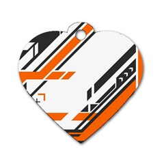 Abstract Art Pattern Dog Tag Heart (one Side)