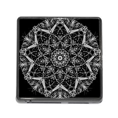 Black And White Pattern Monochrome Lighting Circle Neon Psychedelic Illustration Design Symmetry Memory Card Reader (square 5 Slot) by Vaneshart