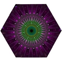 Light Abstract Flower Purple Petal Glass Color Circle Art Symmetry Digital Shape Fractal Macro Photo Wooden Puzzle Hexagon by Vaneshart