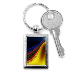 Abstract Spiral Wave Line Color Colorful Yellow Paper Still Life Circle Font Illustration Design Key Chain (rectangle) by Vaneshart