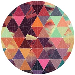 Geometric Pattern Art Wooden Puzzle Round