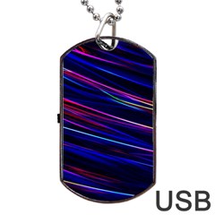 Nightlife Neon Techno Black Lamp Motion Green Street Dark Blurred Move Abstract Velocity Evening Tim Dog Tag Usb Flash (two Sides) by Vaneshart