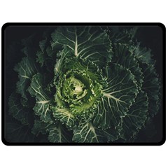 Plant Leaf Flower Green Produce Vegetable Botany Flora Cabbage Macro Photography Flowering Plant Double Sided Fleece Blanket (large)  by Vaneshart