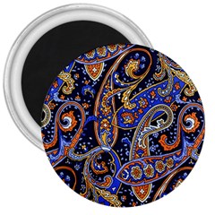 Vintage Retro Texture Decoration Pattern Color Circle Ornament Art Design Bright Symmetry Style  3  Magnets by Vaneshart