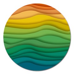 Background Waves Wave Texture Magnet 5  (round)