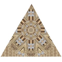 Wood And Wood With Hearts And More Wood Ornate Wooden Puzzle Triangle by pepitasart