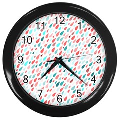 Rainy Day Pattern Wall Clock (black) by HelgaScand