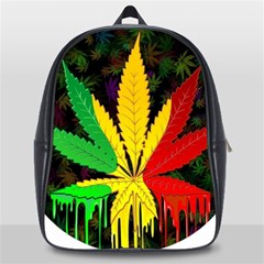 Cannabis Leaf Color School Bag (large)