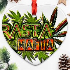 Cannabis Hemp Hashish Illegal Drug Trade Rasta Heart Ornament (two Sides) by Vaneshart