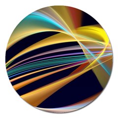 Lines Stripes Colorful Abstract Background Color Magnet 5  (round)